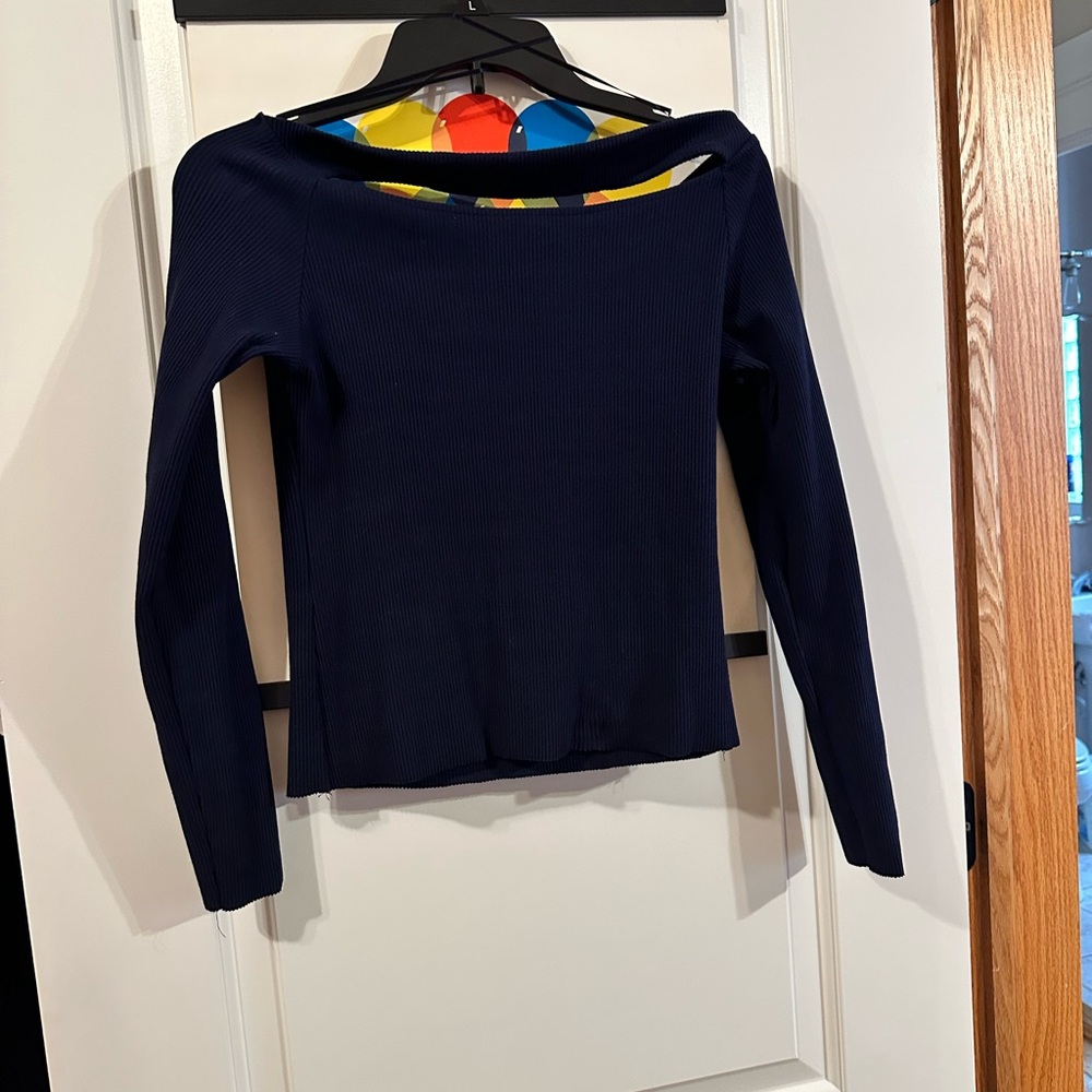 Zara Blue Cut Out Blouse